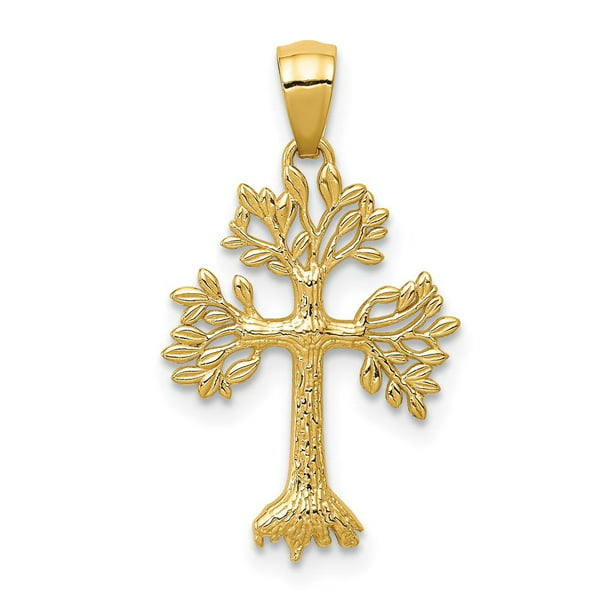 Details about  / Polished 14KT Yellow Gold Mini Cross Pendant Charm Chain Necklace NEW